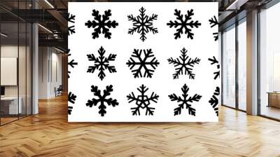 snowflake silhouettes Wall mural