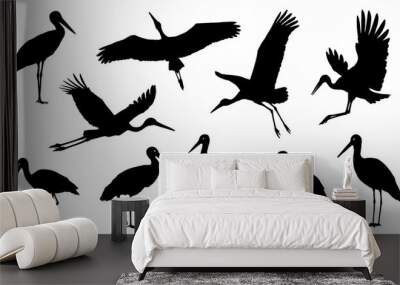 stork silhouette Wall mural