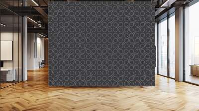 Vector seamless pattern border circle and connected circle. Dark background. Wall mural