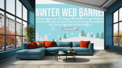 Winter landscape web banner template design Wall mural