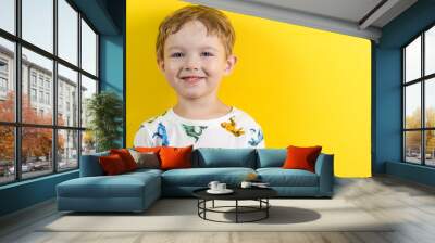 adorable small three years old boy with cute face expression Wall mural