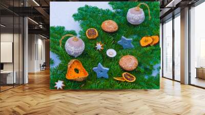 christmas tree and decorations Wall mural