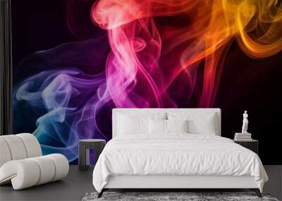 Abstract colorful smoke background. Generative AI Wall mural