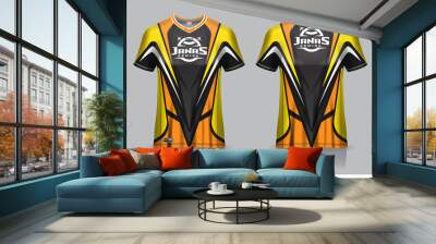 Esport gaming t shirt jersey template, uniform, front and back view Wall mural