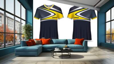 	
Jersey mockup. t-shirt sport design template for runner, uniform front and back view Wall mural