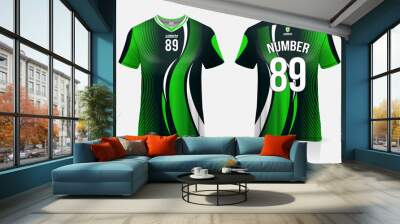 Soccer jersey design template, uniform front and back view  Wall mural