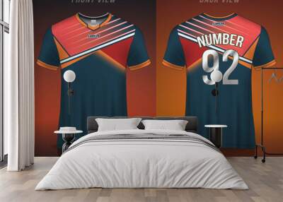 Soccer jersey design template, uniform front and back view	
 Wall mural