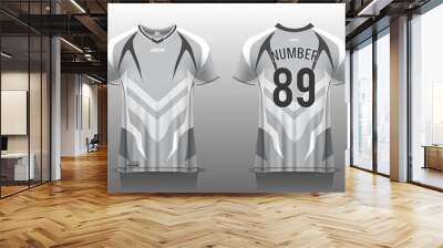 Soccer jersey design template, uniform front and back view Wall mural