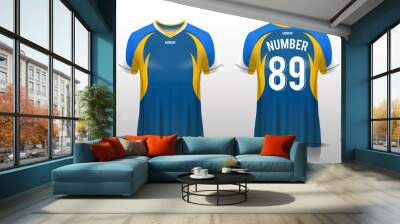 Soccer jersey design template, uniform front and back view Wall mural