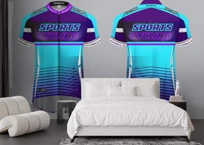 sports uniform for bicycle racing, front and back view ready to print on fabric Wall mural