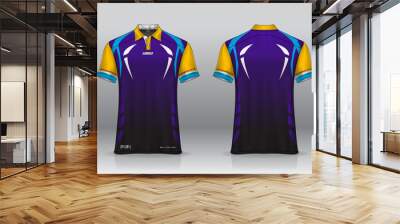 T-shirt polo sport design  badminton golf jersey mockup for uniform template Wall mural