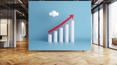 graph  upward trend  financial growth success business   presentations reports Wall mural