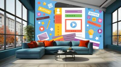 app development flat illustration concept Wall mural