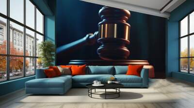 Gavel in court. Justice concept Wall mural