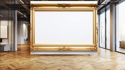 Gold frame on a white background Wall mural