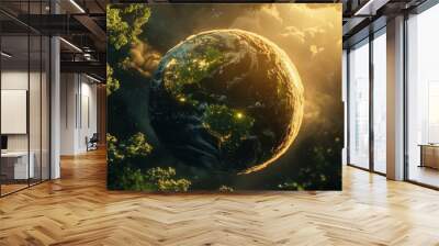 Green planet. Nature concept background Wall mural