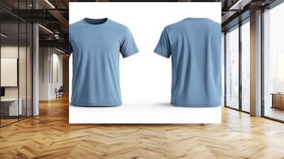 Light blue t-shirt mockup. T-shirt front and back template Wall mural