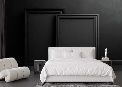 Two black picture frames on black background Wall mural