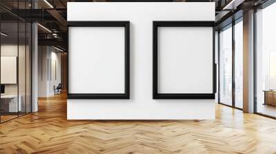 Two black picture frames on white background Wall mural