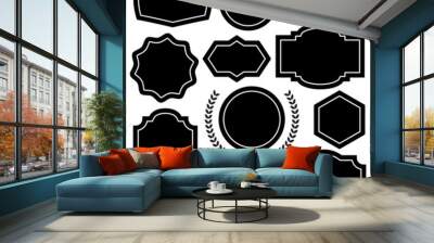 Vector badges, emblems and insignias shapes set Wall mural