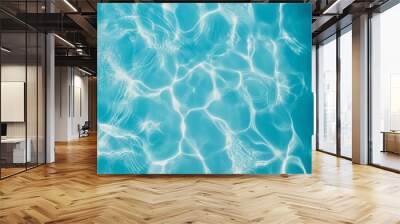 Water in swimming pool, top view. Pool water background Wall mural