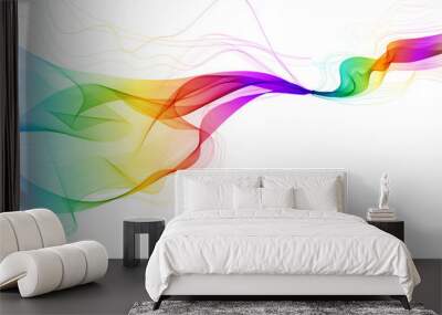 Abstract colorful background with wave Wall mural