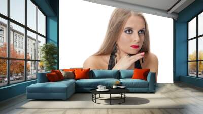 beautiful woman with evening make-up. jewelry and beauty. fashio Wall mural