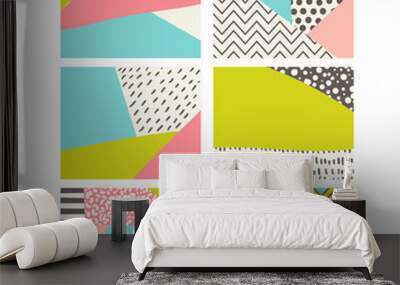 Digital patterns, scrapbook set Wall mural