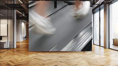 man running on treadmill Wall mural