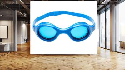 Pair of blue swimming goggles isolated on transparent background Wall mural