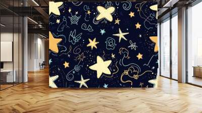 seamless pattern with stars Wall mural