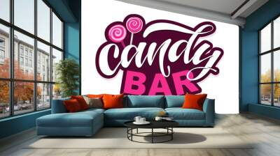 Sweet Candy Bar - cute hand drawn doodle lettering label template postcard Wall mural