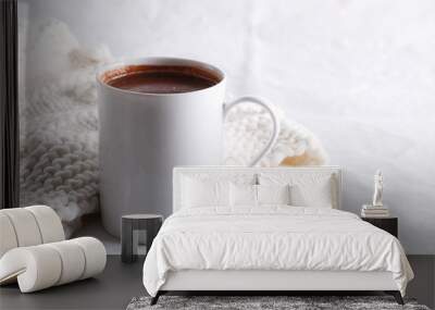 hot chocolate drink in white mug Wall mural