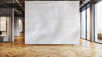 Crumpled fabric texture, white table cloth , white canvas Wall mural