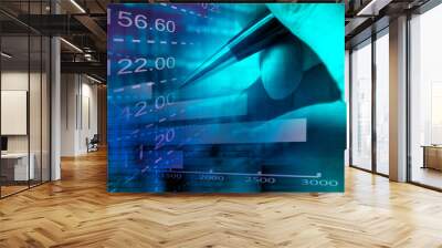 financial data monitoring and business trend analysis concept Wall mural