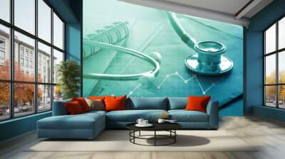 medical examination and healthcare business graph , health insurance, health check concept Wall mural