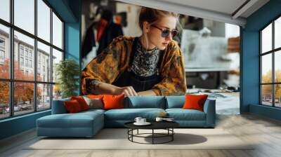 Female fashion designer Wall mural