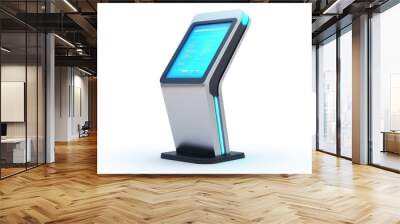 Information kiosk isolate on white background, touchscreen interface, Wall mural