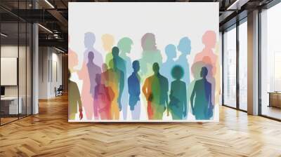 silhouette people Wall mural