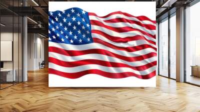 United States flag, white background Wall mural