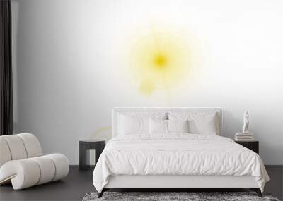 Overlays, overlay, light transition, effects sunlight, lens flare, light leaks. High-quality stock PNG image of sun rays light overlays yellow flare glow isolated on transparent background for design Wall mural