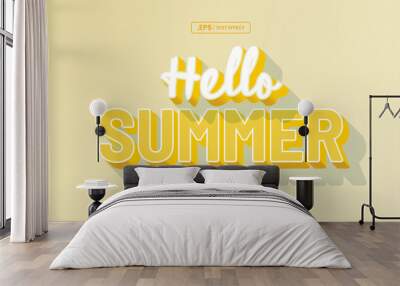 Hello summer text effect, editable text effect Wall mural