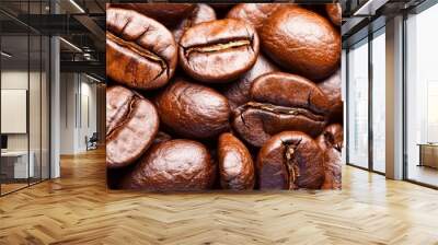  A stack of coffee beans atop one another, with an additional pile resting beneath Wall mural