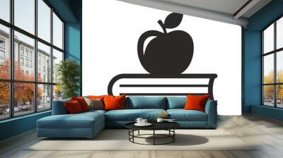 Apple and book vector icon Wall mural