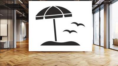 Beach umbrella icon Wall mural