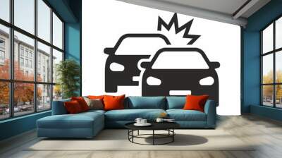 Car crash icon Wall mural