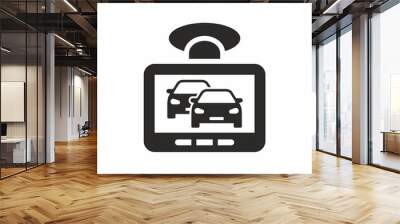 Car dash cam icon, DVR. Vector icon isolated on white background. Wall mural