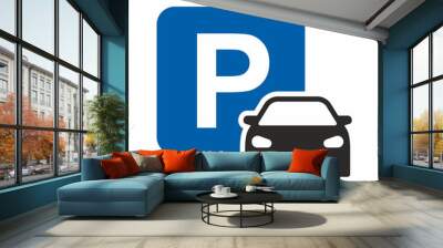 Car parking icon Wall mural