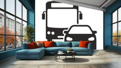 Commuter icon. Traffic. Busy road. Vector icon isolated on white background. Wall mural