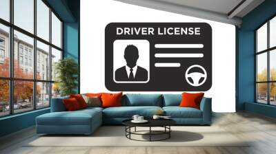 Driver license icon. Vector icon isolated on white background. Wall mural